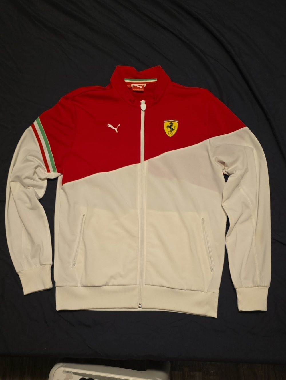 Puma Red and White Ferrari-Inspired Track Jacket